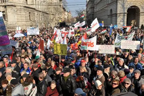 Anti-Orbán Demonstration in Ungarn