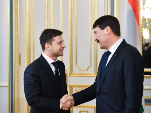 János Áder with Volodymyr Zelenskyy during the latter's inauguration as President of Ukraine in May 2019