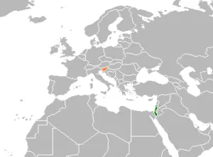 Karte mit den Standorten von Israel und Slowenien. Plumoyr für Wikipedia