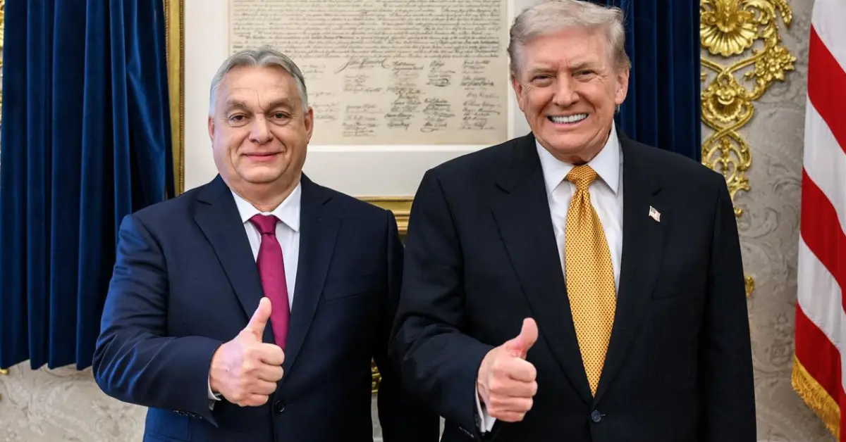 US-Präsident Donald Trump mit dem ungarischen Ministerpräsidenten Viktor Orbán im Weißen Haus am 7. November 2025.