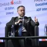 Balázs Orbán, politischer Direktor von Ministerpräsident Viktor Orbán, während einer Podiumsdiskussion zur Eröffnung des Globalen Dialogs Budapest 2026 im Hotel Corinthia in Budapest am 9. Februar 2026. Die Konferenz wurde vom Ungarischen Institut für Internationale Angelegenheiten und der Observer Research Foundation gemeinsam organisiert. Foto: MTI/Boglárka Bodnár