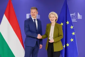Péter Magyar bei seinem Treffen mit der EU-Kommissionspräsidentin Ursula von der Leyen in Brüssel. (Foto: Péter Magyars Facebook-Seite)