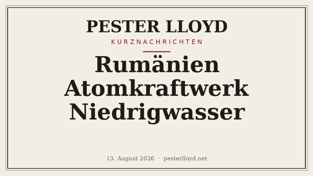 Rumänien schaltet Atomkraftwerk Cernavoda ab – Niedrigwasser legt Reaktor still