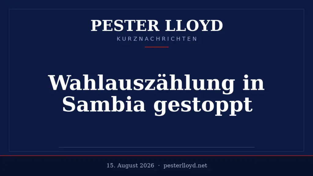 Gewalt stoppt Wahlauszählung in Sambia - Sicherheitslage eskaliert