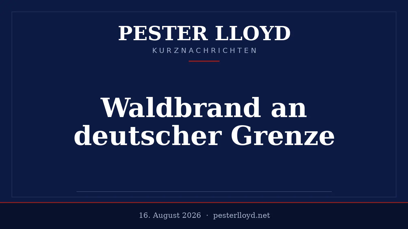 Waldbrand im Hohen Venn - Deutsche Grenzstadt in Gefahr