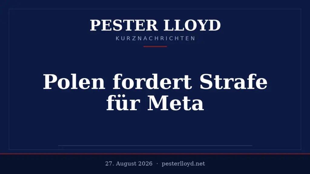 Polen fordert Millionenstrafe für Facebook-Mutterkonzern Meta