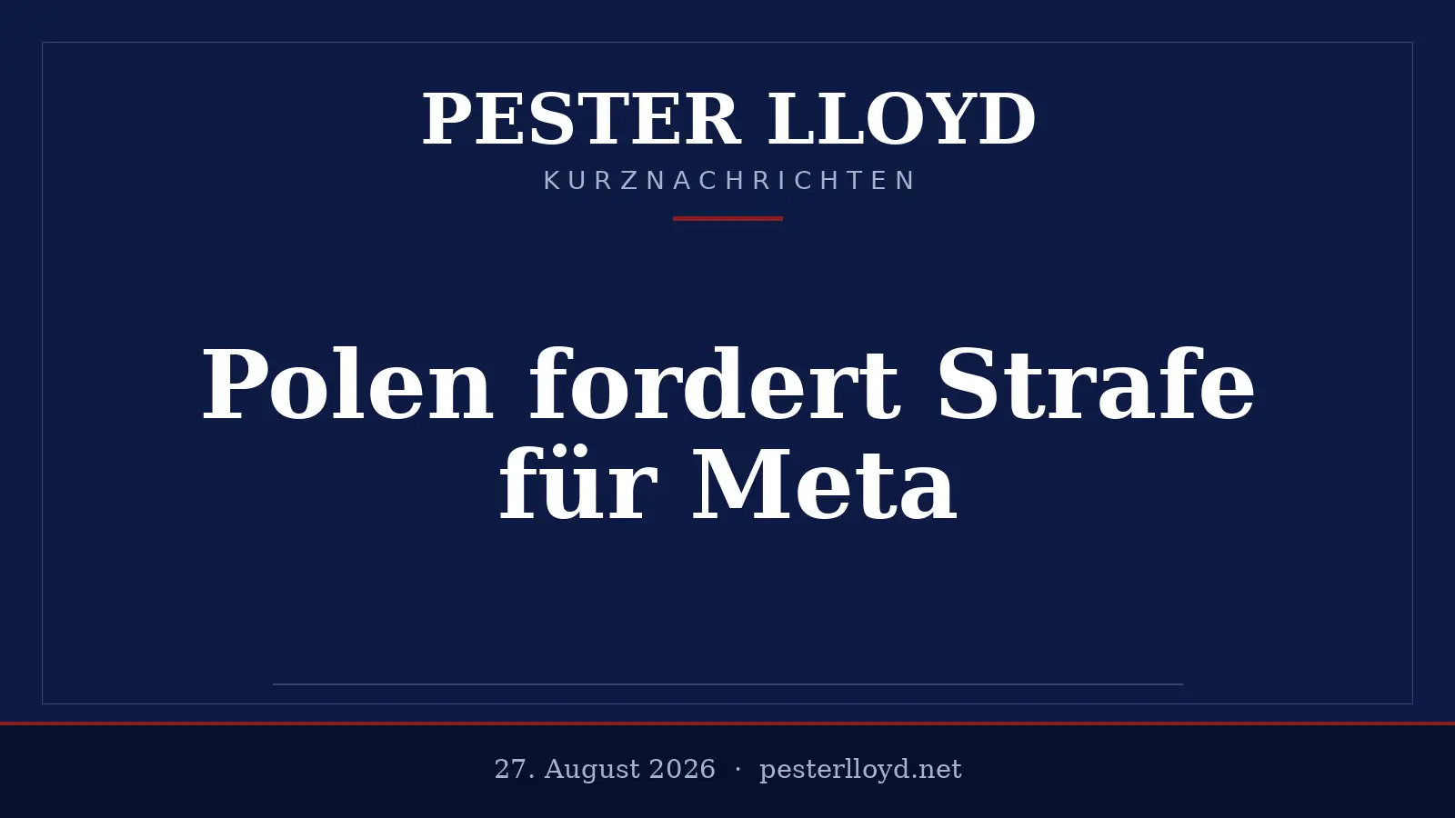 Polen fordert Millionenstrafe für Facebook-Mutterkonzern Meta