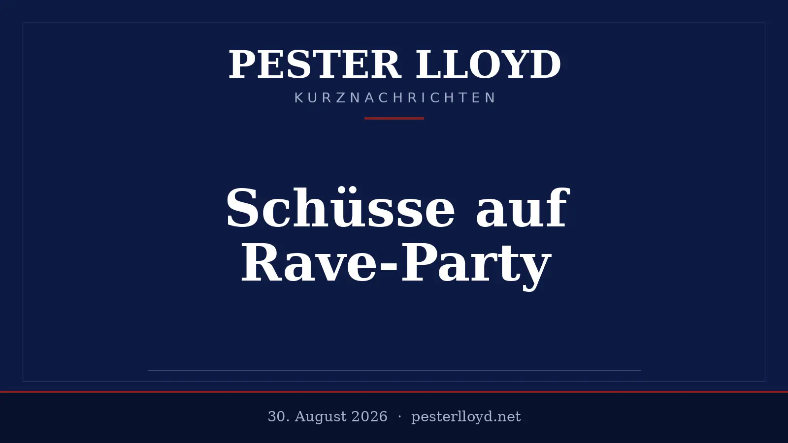 Schüsse bei Rave-Party in der Schweiz - Ein Todesopfer und mehrere Verletzte