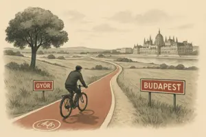 Fahrradweg zwischen Győr und Budapest
