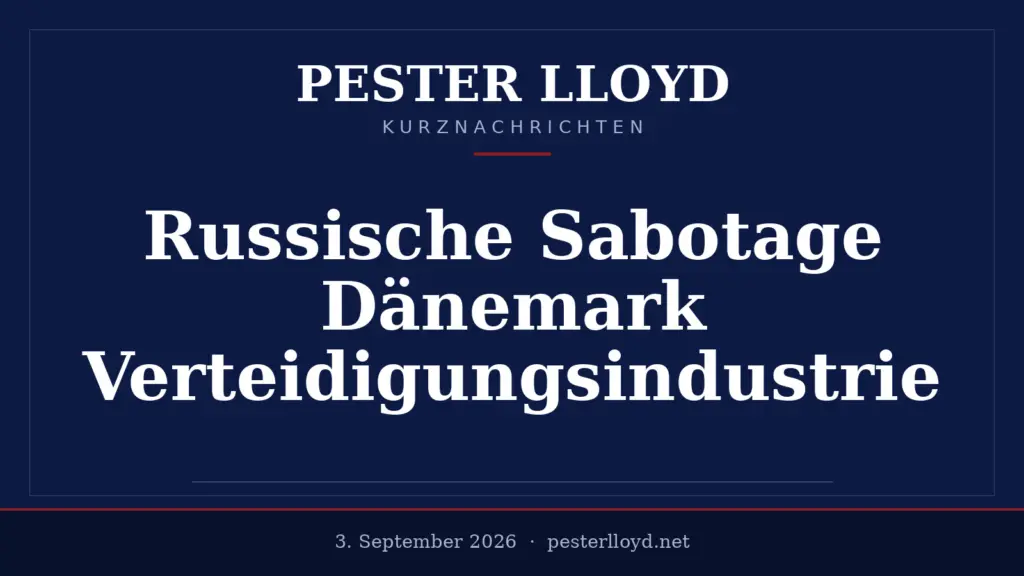 Dänemarks Geheimdienst warnt vor russischer Sabotage - Verteidigungsindustrie im Visier