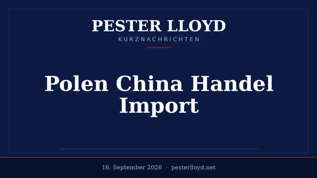 China überholt Deutschland als Polens größter Importpartner