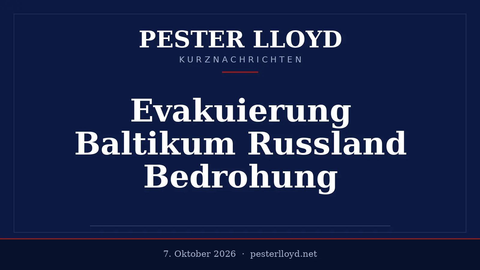 Evakuierungspläne für Baltikum bei Kriegsgefahr - Polen und Litauen bereiten sich vor