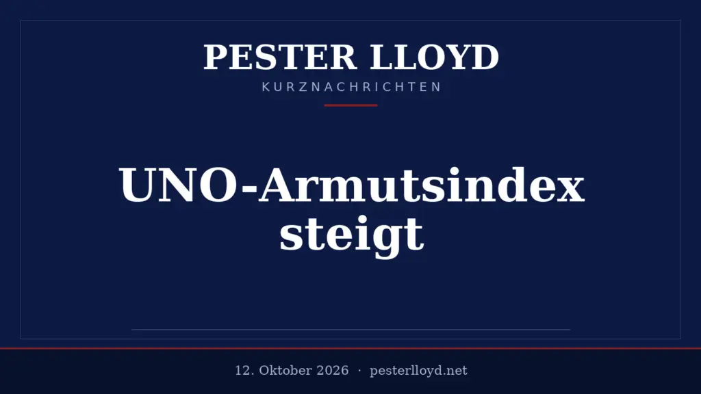 UNO-Armutsindex steigt erstmals seit 2010 - Alarmierende globale Entwicklung