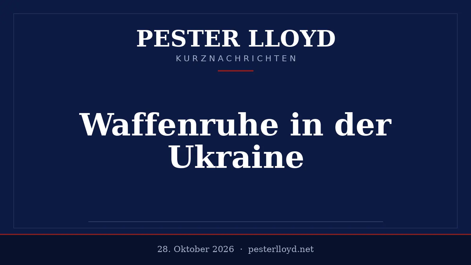 Ukraine: Waffenruhe um Oleschky hält – Hoffnung auf Stabilität