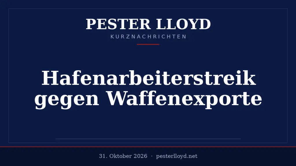 Weltweite Hafenarbeiterstreiks gegen Waffenexporte - Logistiknetzwerke unter Druck