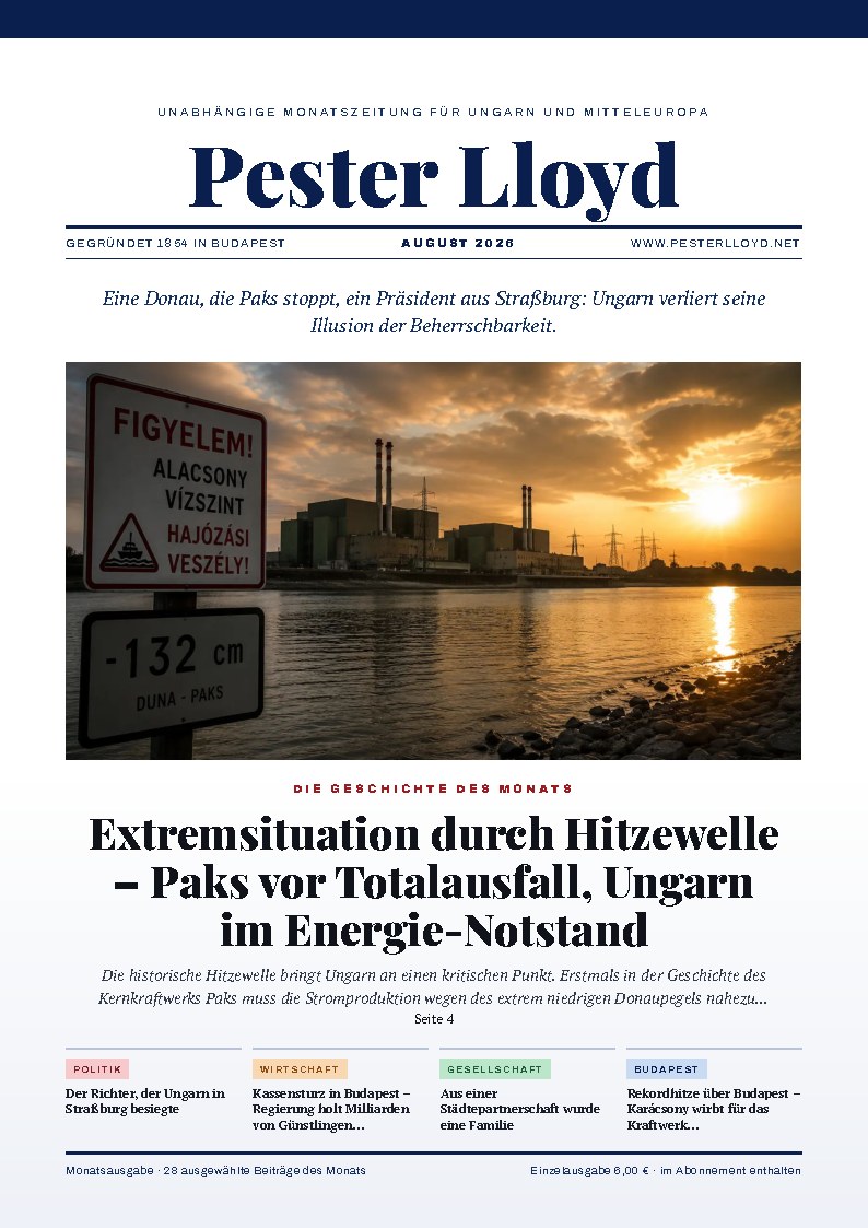 Titelseite der aktuellen Pester-Lloyd-Wochenzeitung
