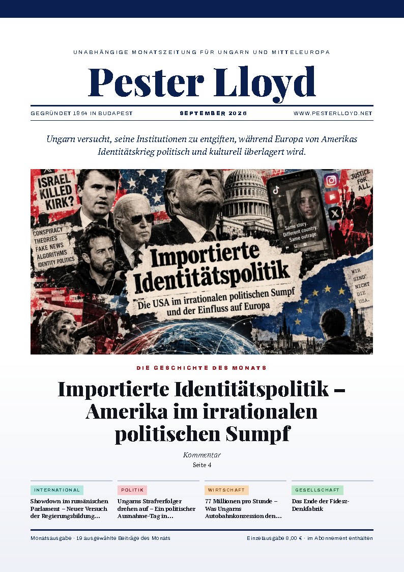 Titelseite der aktuellen Pester-Lloyd-Wochenzeitung