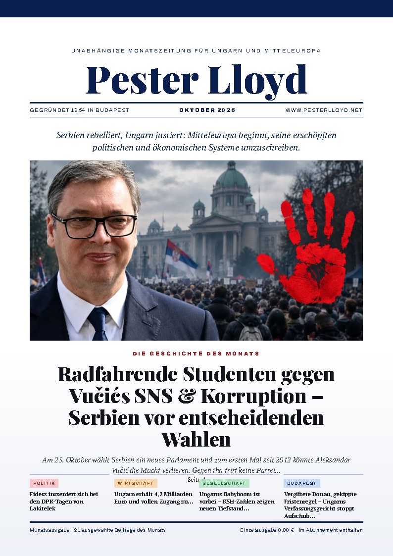 Titelseite der aktuellen Pester-Lloyd-Wochenzeitung